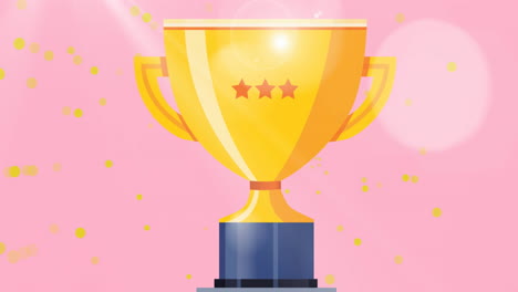 animation of golden cup on pink background