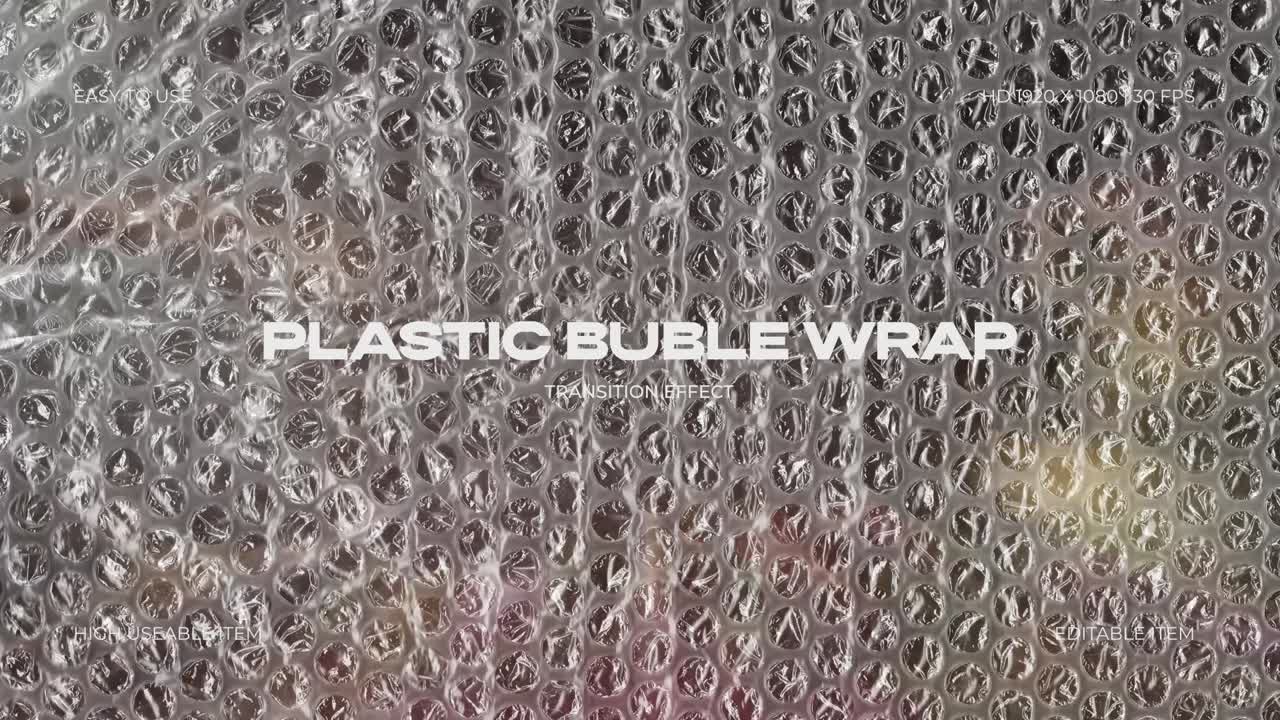 Effetto di Transizione con Pluriball di Plastica su Filmati Diversi