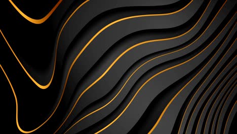 negro y dorado ondas curvas abstracto lujo fondo de movimiento