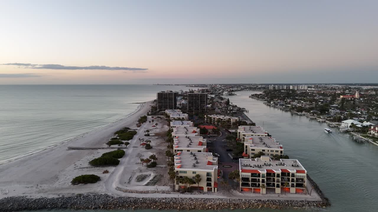 Drone shot St. Pete Beach Sunset