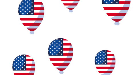 united states of america flags in balloons helium