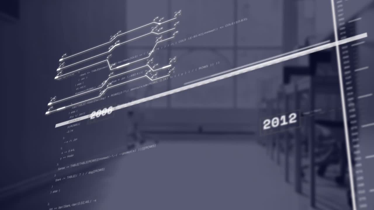 빈 사무실에 대한 데이터 처리 인터페이스의 애니메이션