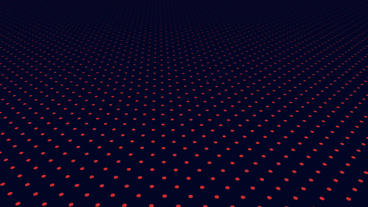 Vibrant red grid meticulously aligned dots on black background