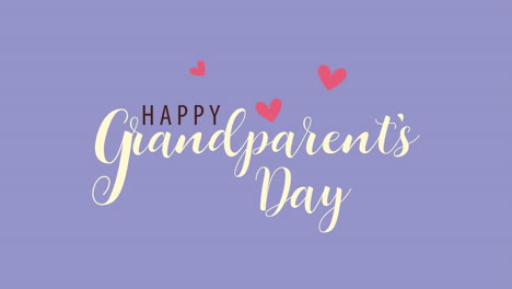 happy grandparents day lettering with hearts