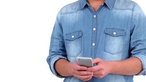 Asian-happy-man-using-his-smartphone