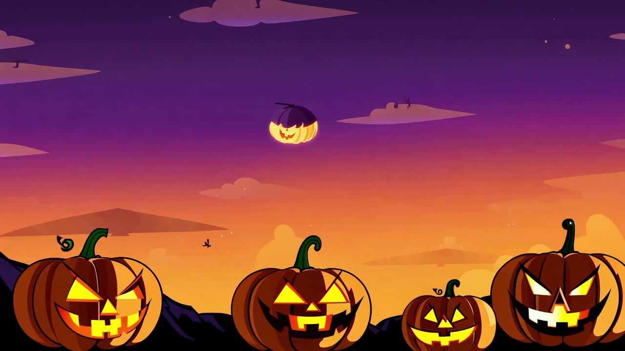 Fantasmi di Halloween e zucche