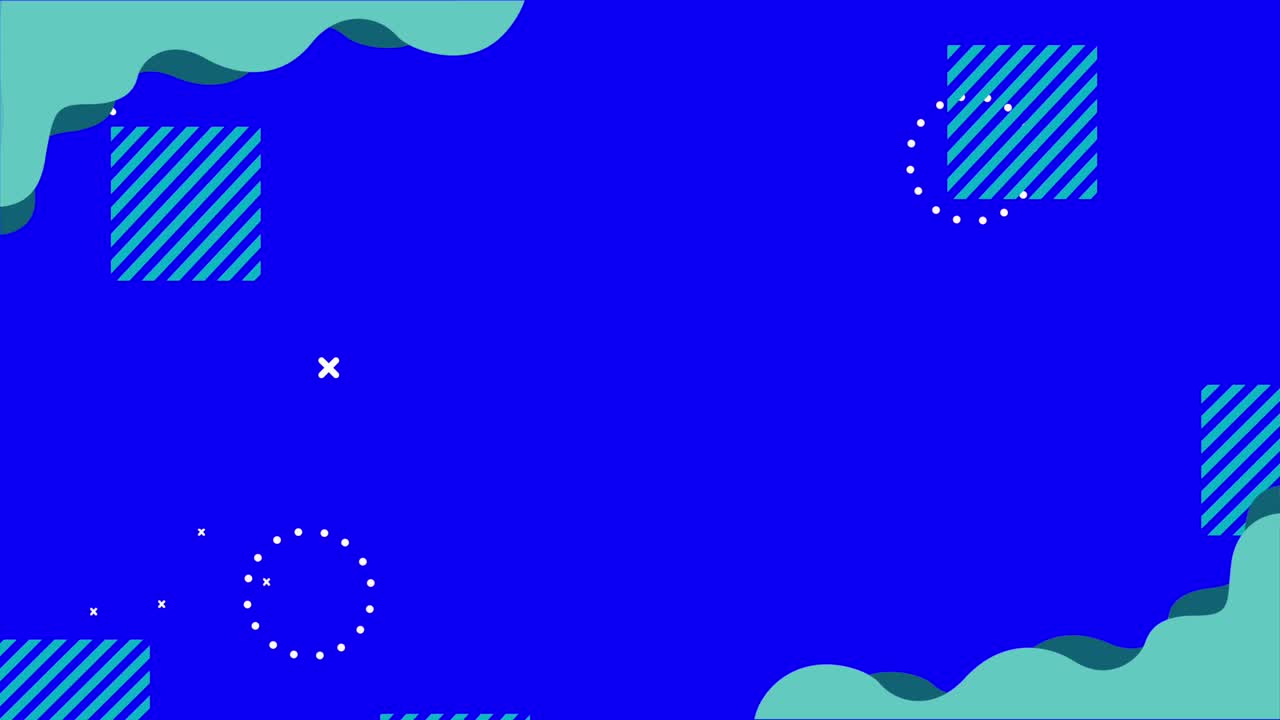 geometric figures and color memphis style in blue background