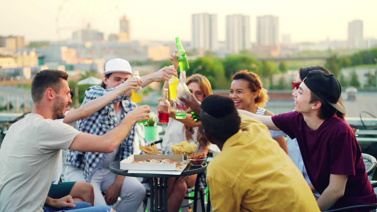 Friends Having a Rooftop Party