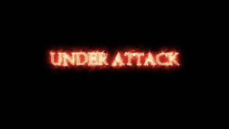 under attack written with fire. loop