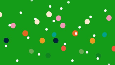 falling colour particles motion graphics with green screen background