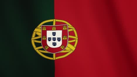 portugal flag waving animation. full screen. symbol of the country