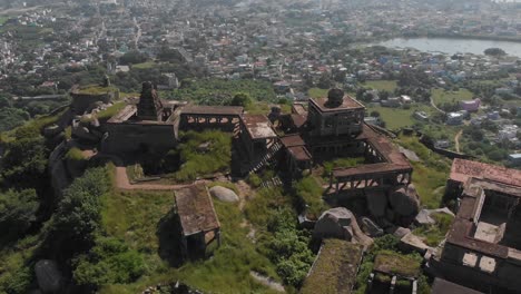 close up look at krishnagiri fort covered in grass and moss on a beautiful sunny day