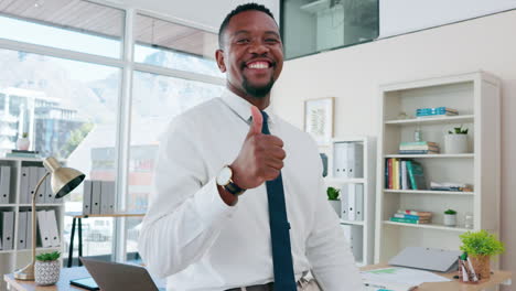 face of business black man thumbs up for support