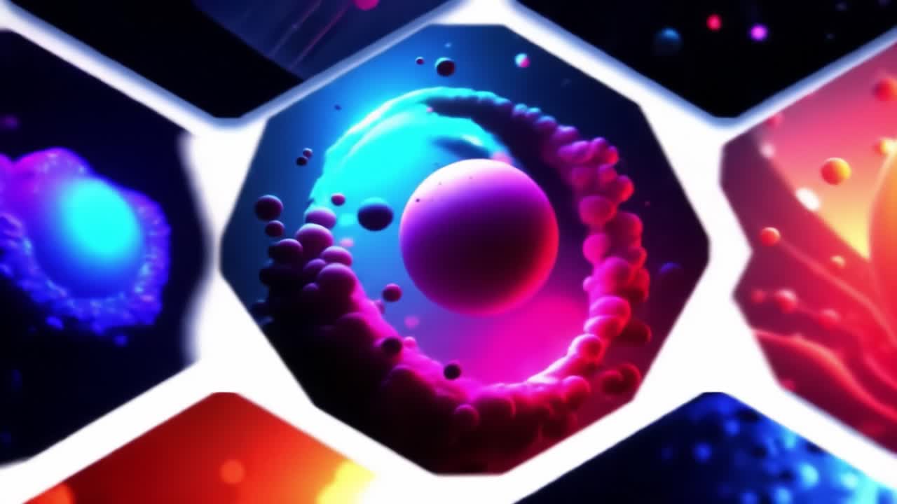 Abstract Colorful Hexagonal Cells