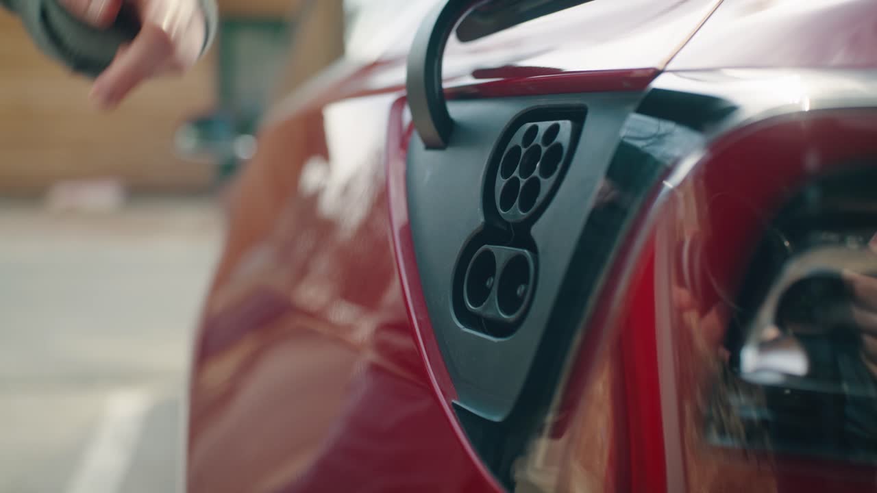 The charge port flap of the car is closed