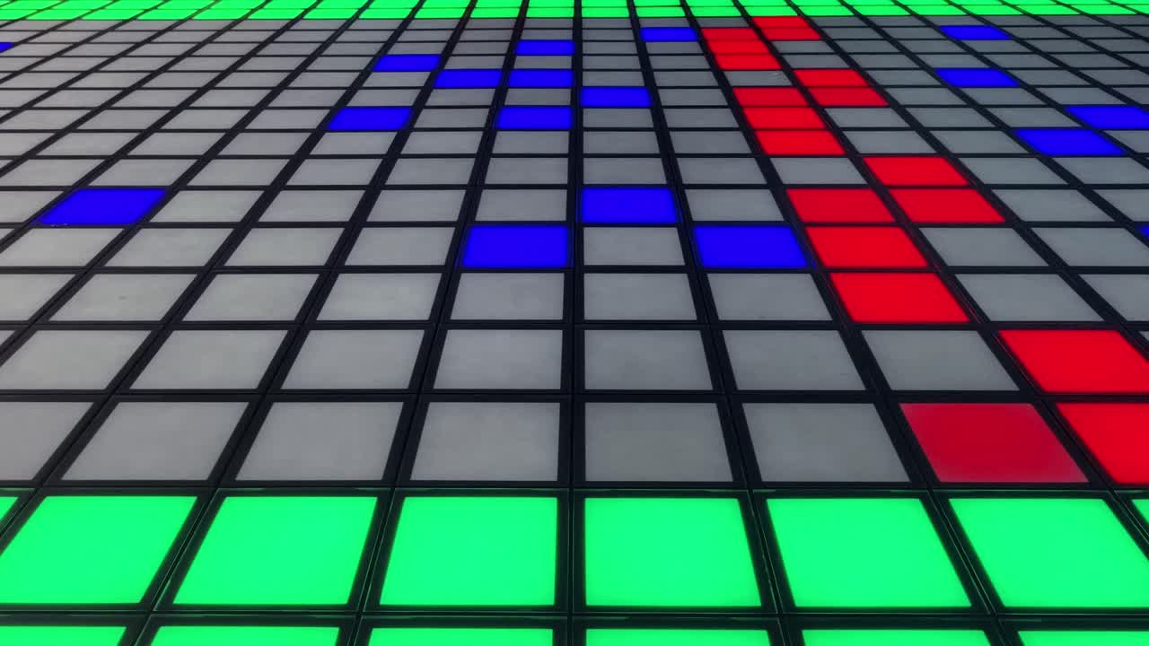 다채로운 led 그리드 바닥