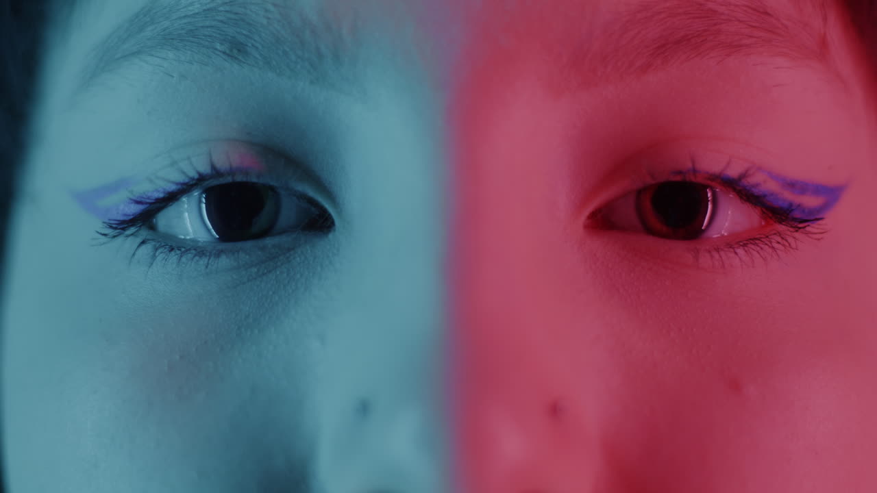 Child's Face with Neon Makeup