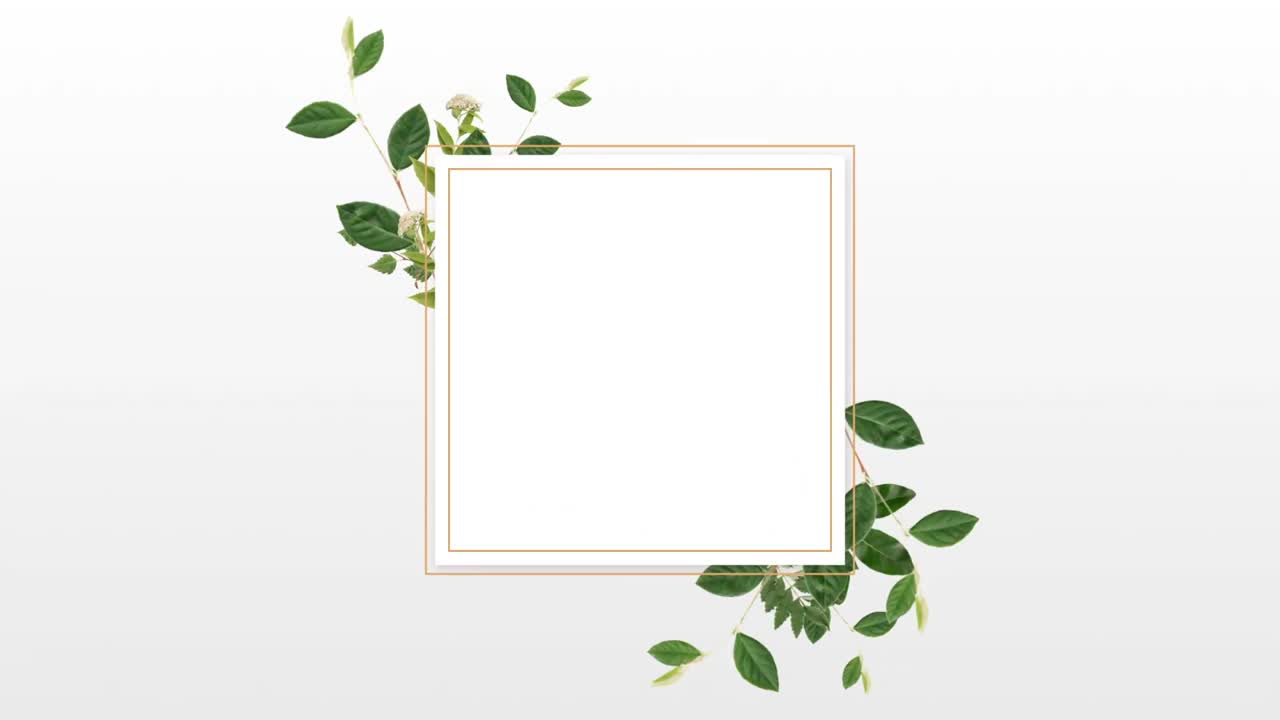 葉と枝を持つ境界のデザイン