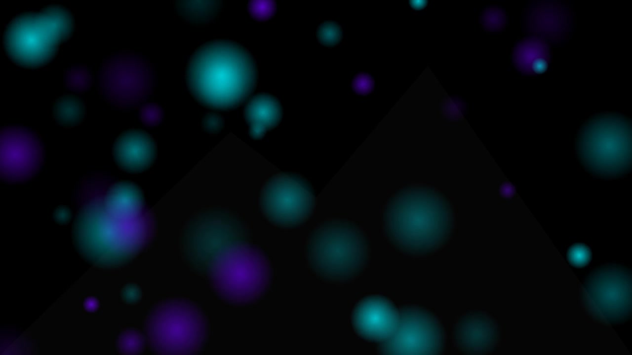 Abstract Motion Background with Floating Teal and Purple Bokeh Orbs