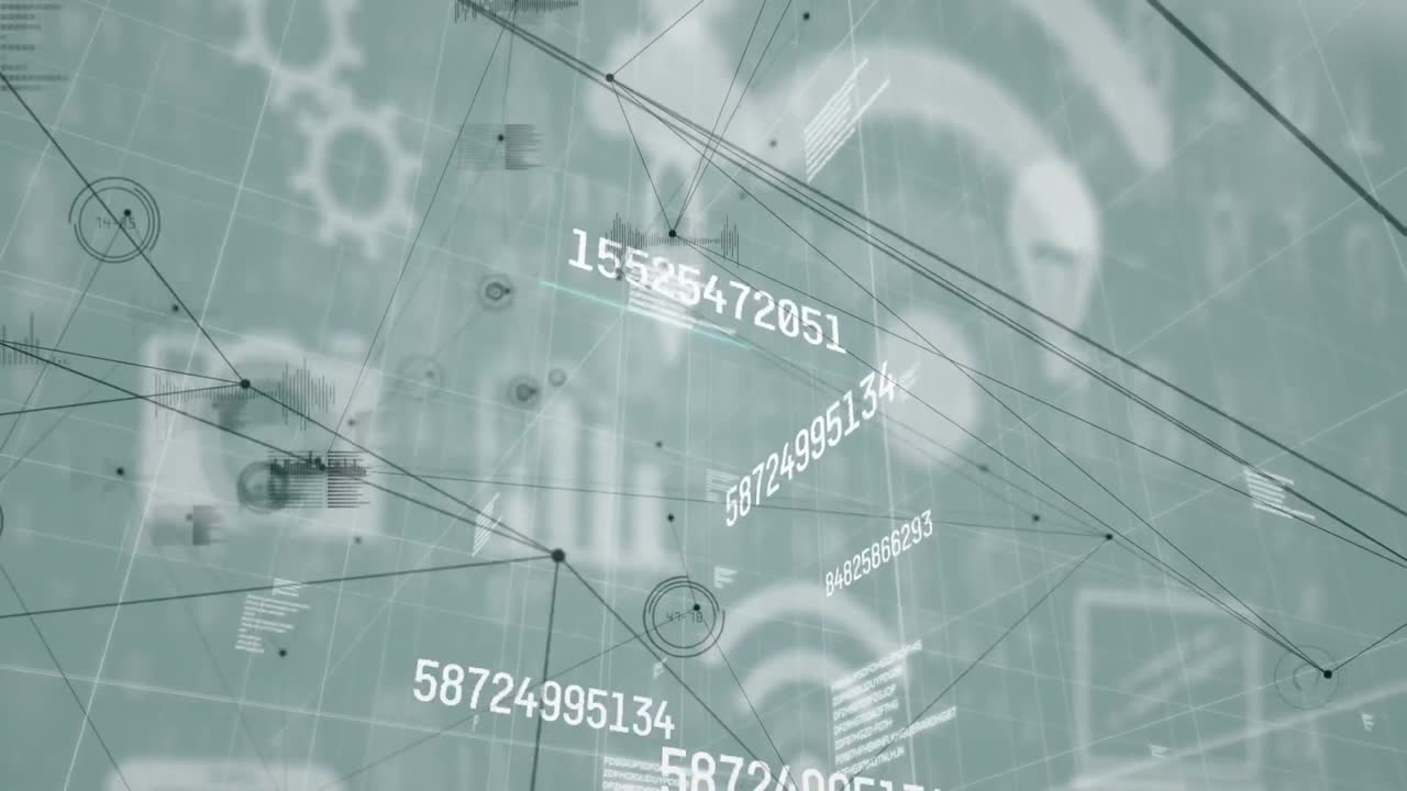 Animation of data processing and network of connections
