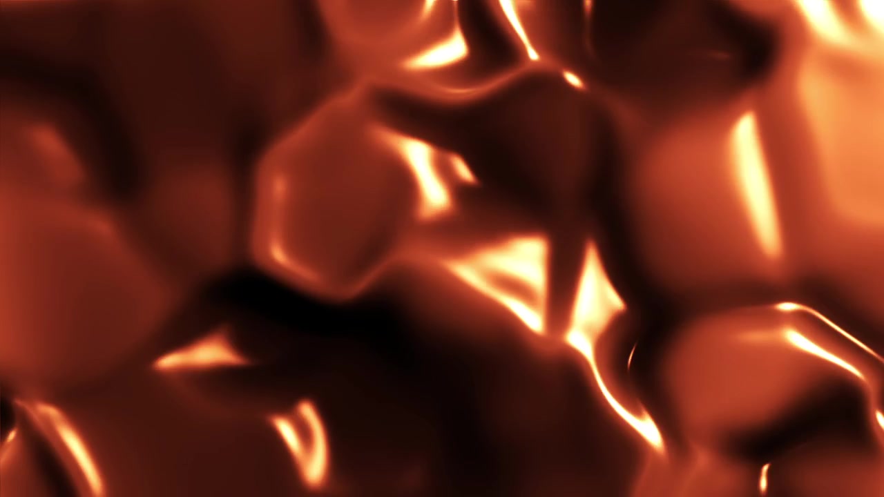 Ciclo continuo di sfondo astratto con flusso di liquido metallico fuso caldo