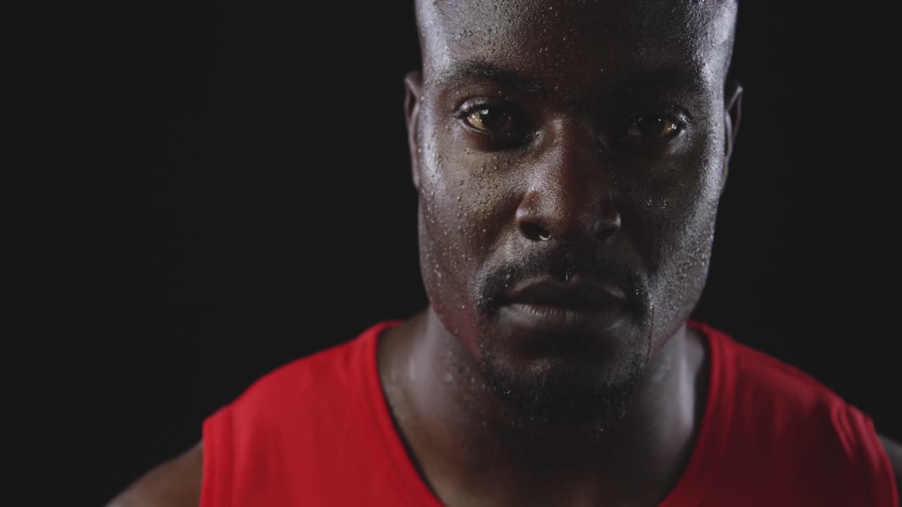 Athletic man after exercise