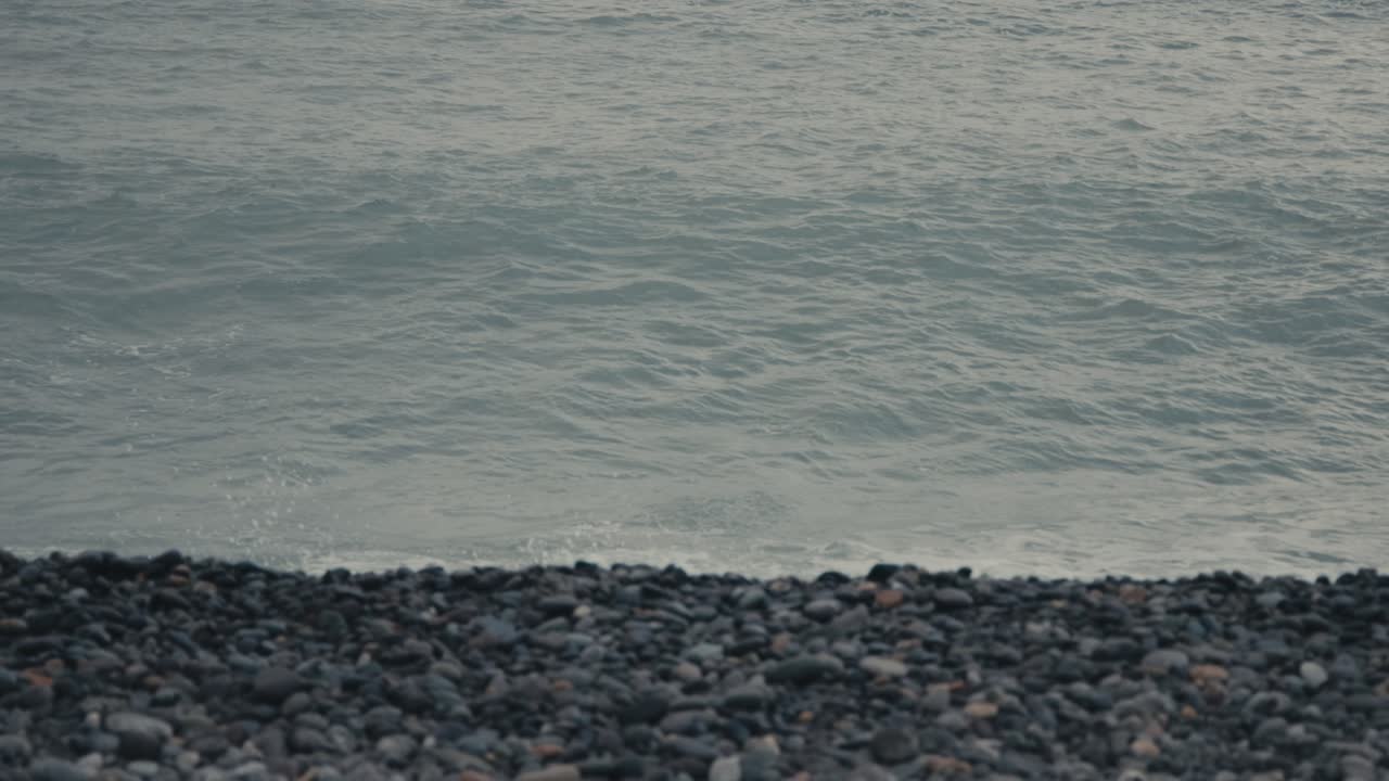 Ocean Waves Crashing on Rocky Beach
