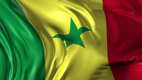 beautiful 3d animation of senegal flag in loop mode