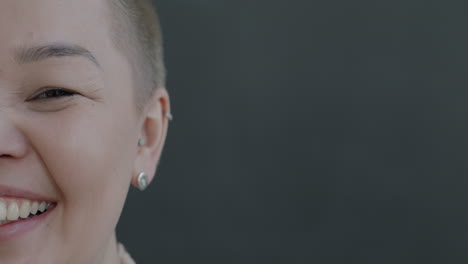 close-up of a happy woman
