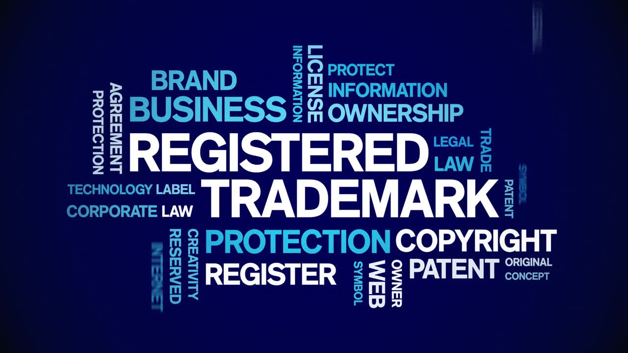 등록된 상표 애니메이션 태그 단어 구름, 텍스트 애니메이션 원활한 루프