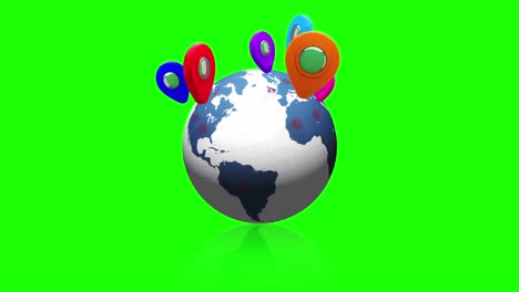 globo con punteros que sobresalen de él