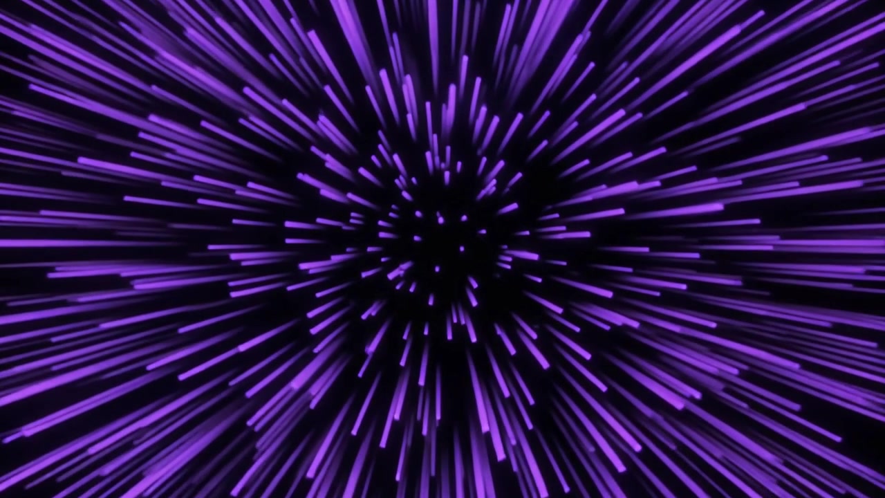 Abstract Purple Light Streaks Expanding From Center