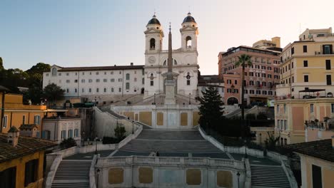 Aerial-Flight-Over-Spanish-Steps