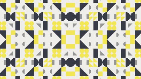 diseño simétrico en amarillo y gris de moda. azulejos geométricos móviles en un mosaico gráfico de movimiento de bucle sin costuras