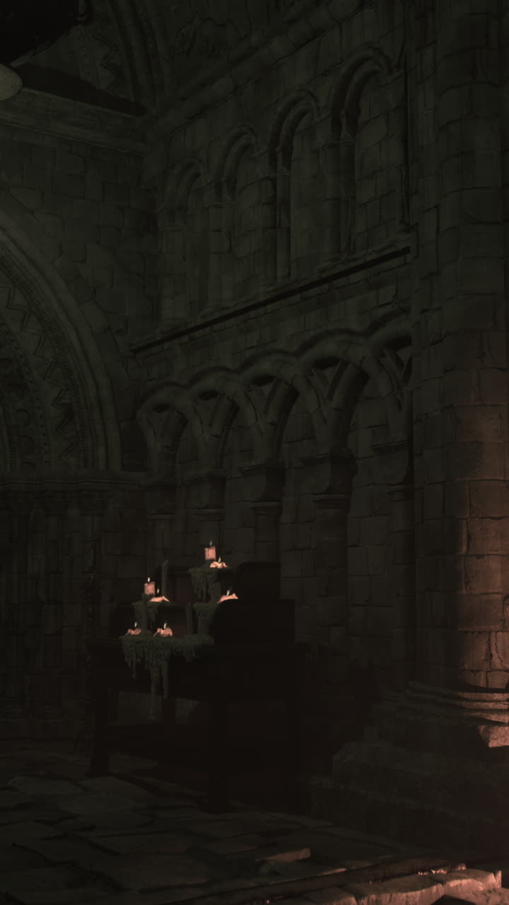 어고 신비로운 돌로 된 복도