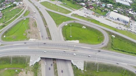 aerial view of highway intersection