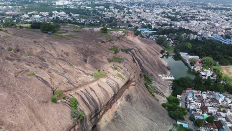 aerial view of dindigul rock fort and valley, dindigul city, tamil nadu, india