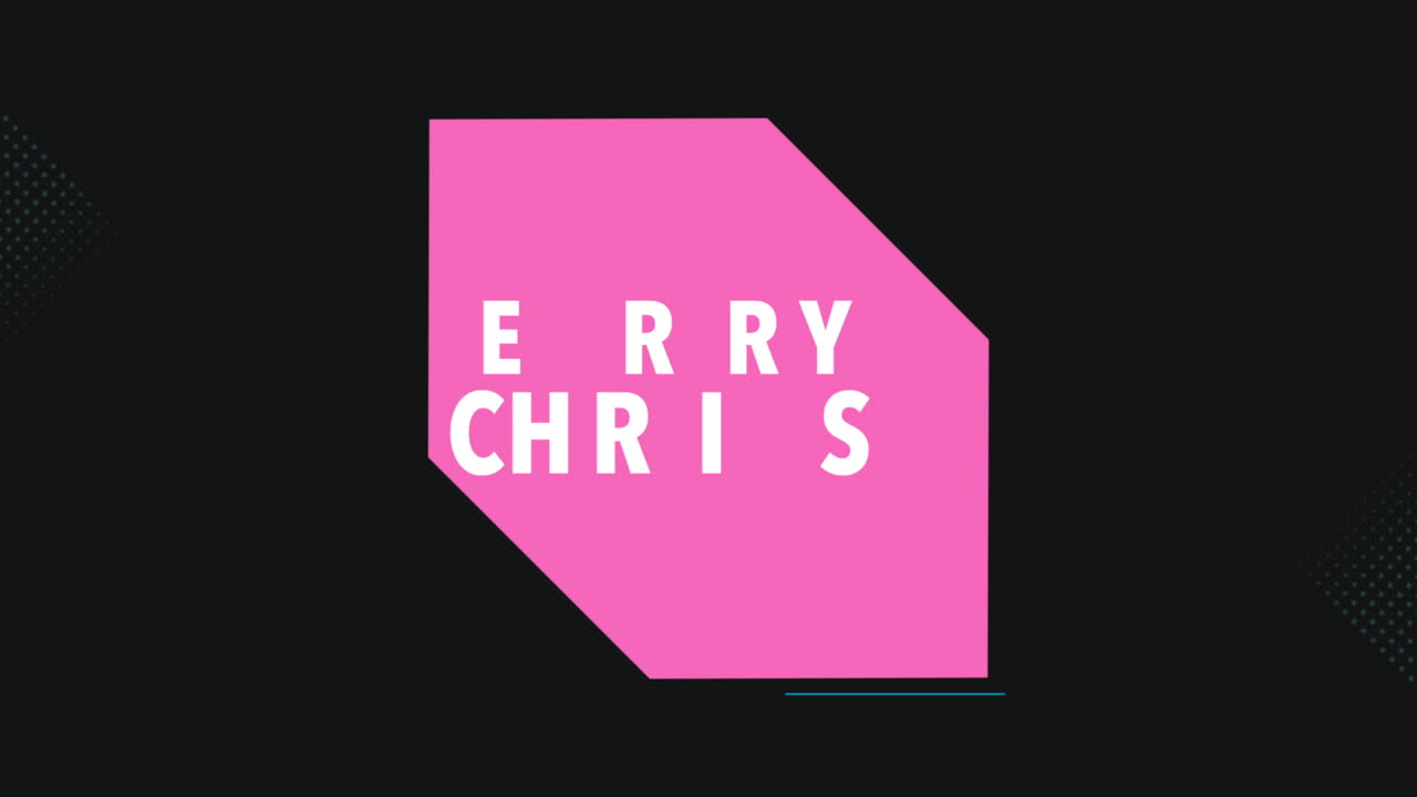 기하학적 모양 2가 있는 블랙 패션 및 미니멀리즘 배경의 애니메이션 소개 텍스트 메리 크리스마스