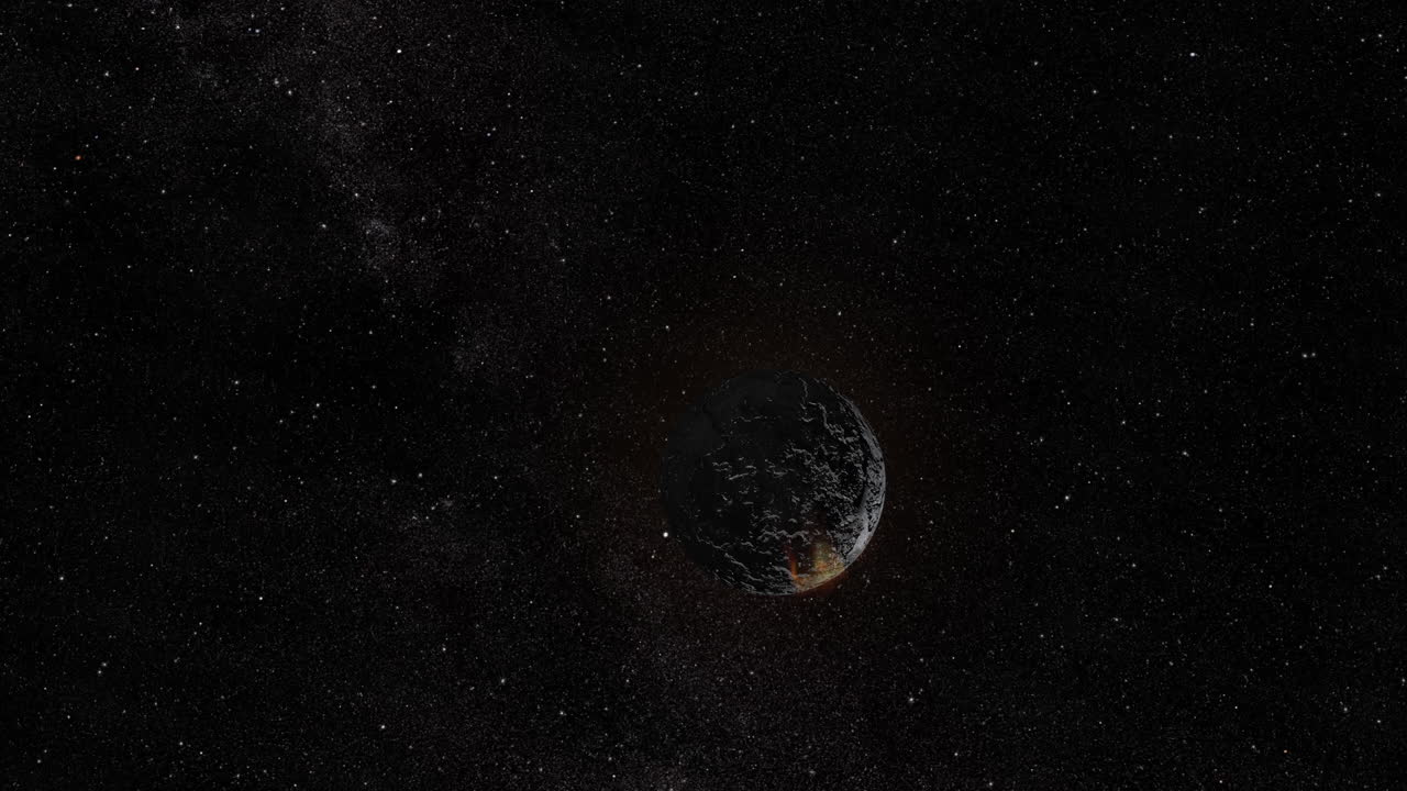 planeta ardiente en el espacio profundo