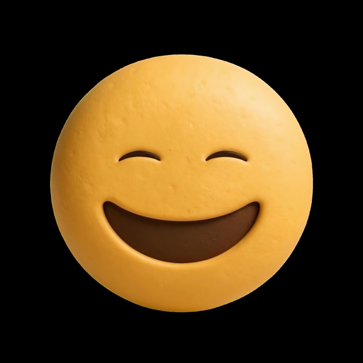 3D Rendered Smiling Emoji Face Animation