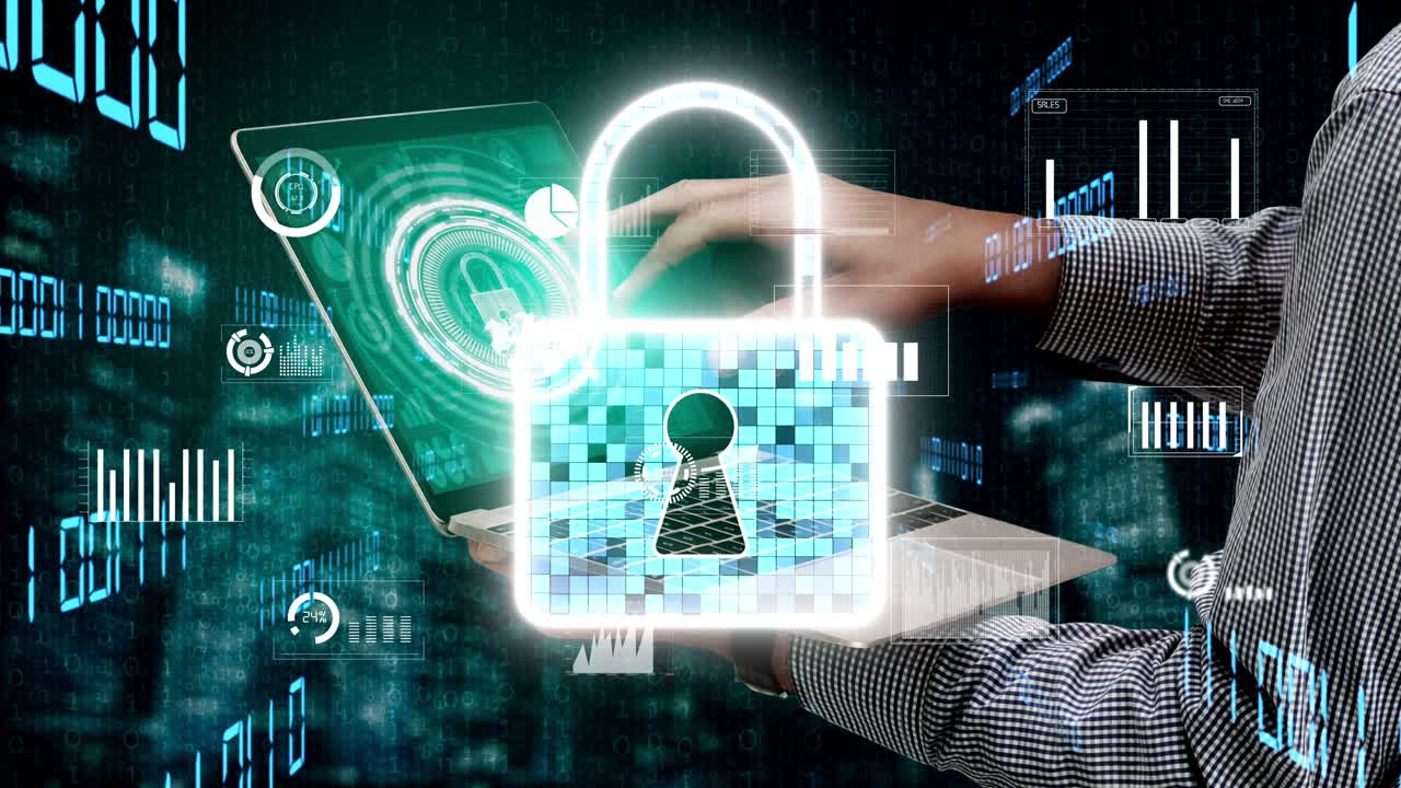 tecnología de cifrado de seguridad cibernética para proteger la privacidad de los datos conceptual