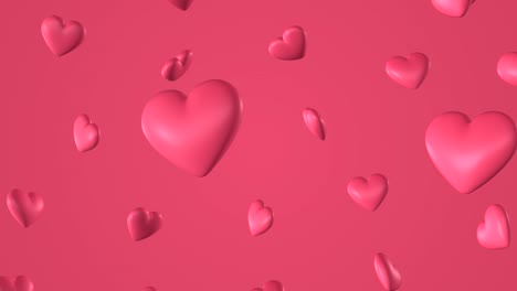 romantic pattern with doodle pink hearts. for st. valentines day. wedding invitation e-card. 3d rendering loopable animation 4k