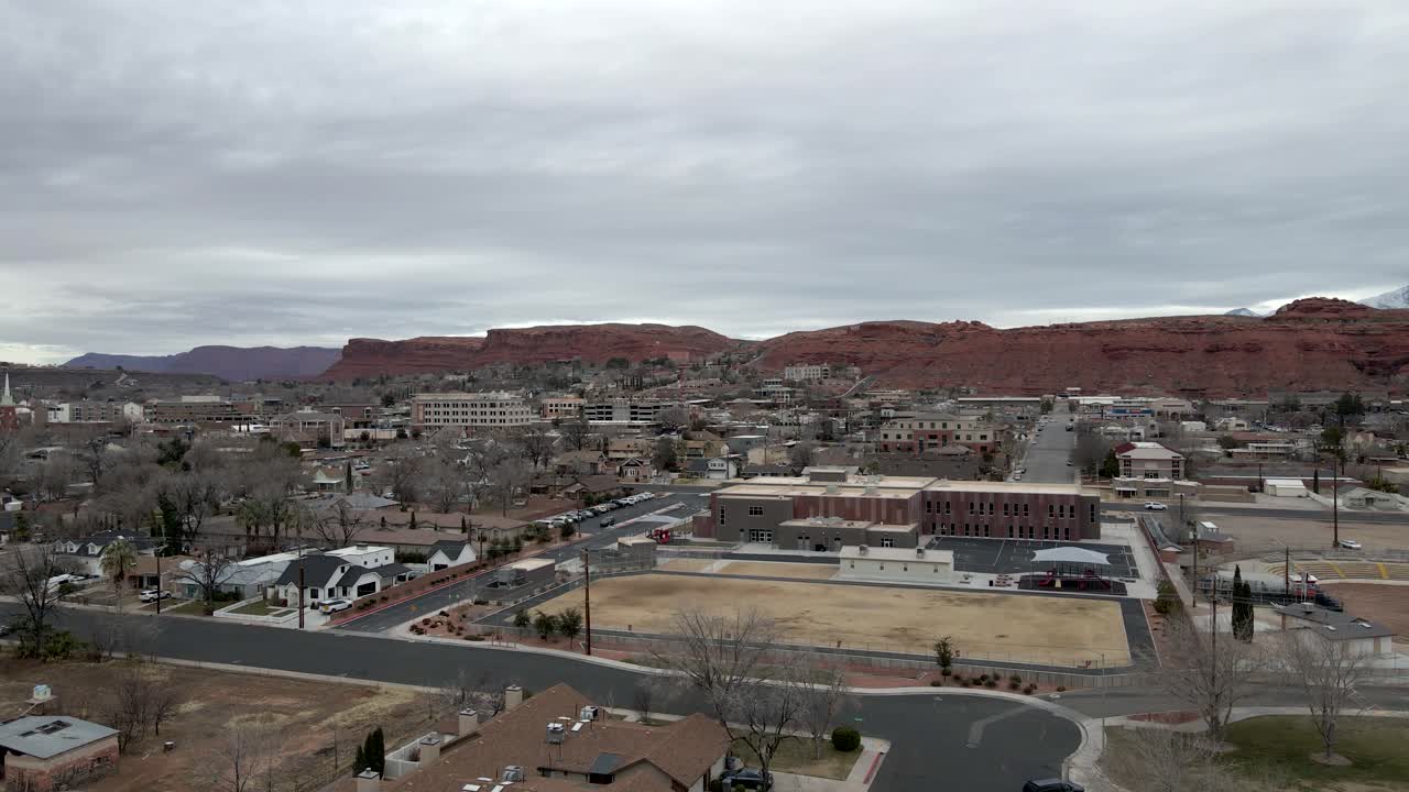 역사적인 시내 거리. 조지, 유타 - 공중 비행