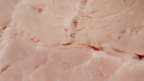 primer plano del jamón en rodajas