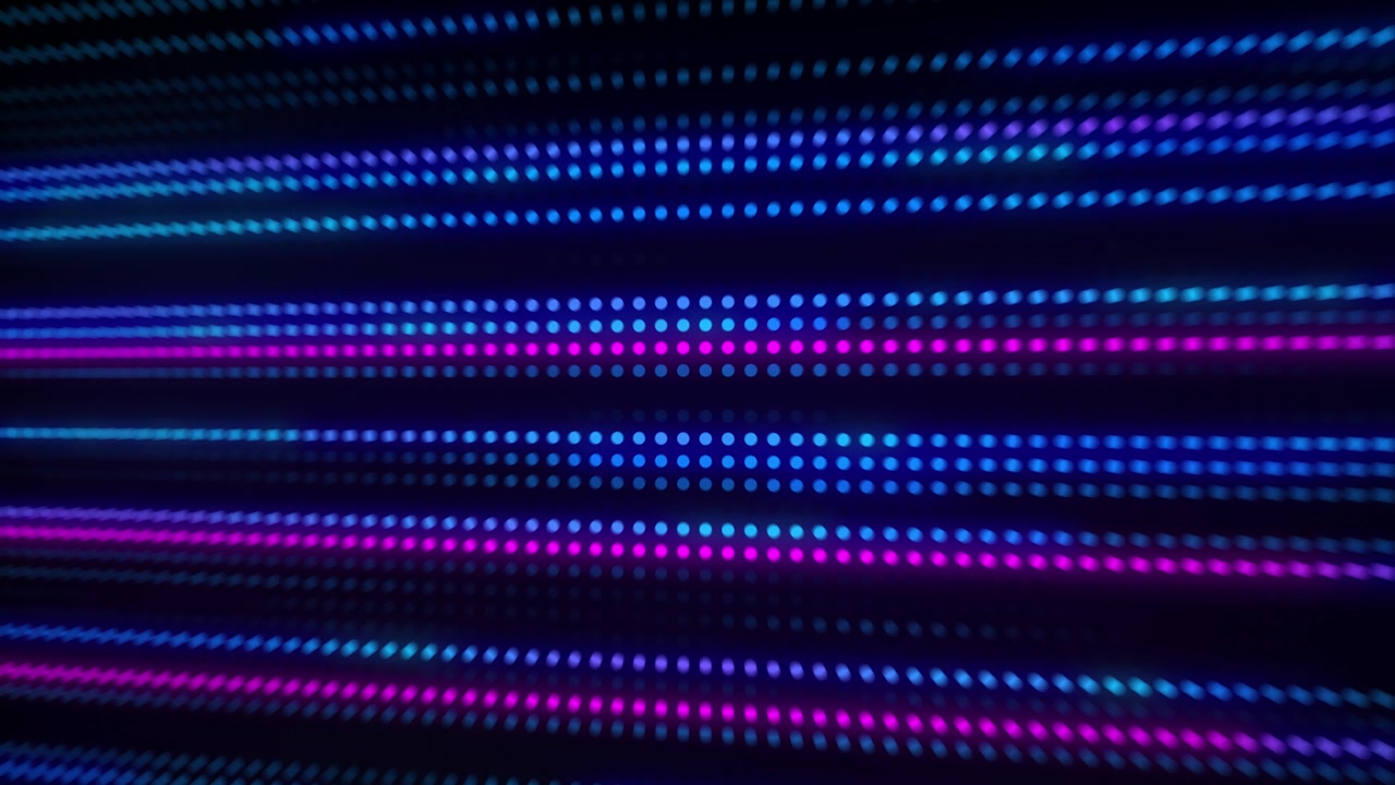 Sfondo astratto in movimento con punti LED blu e rosa luminosi