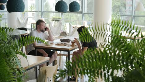 couple in a modern cafe