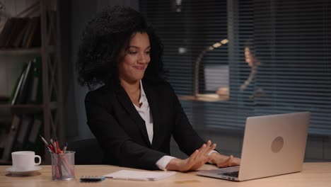 businesswoman working late at night