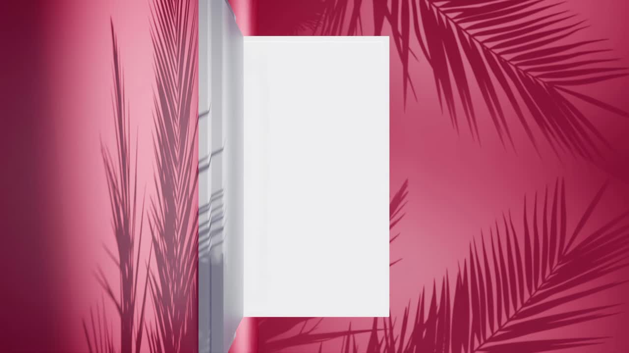 3d rendering animation of remote working digital nomad travel concept with laptop and tropical palm beach background