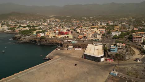 aerial panoramic view of the praia de porto novo in portugal