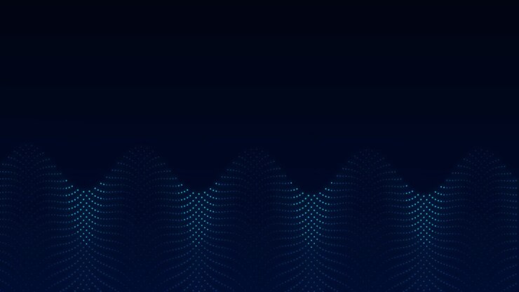 Abstract Blue Particle Wave Motion on Dark Background